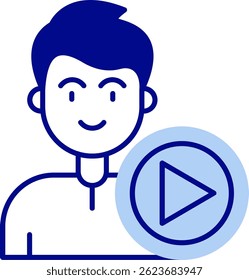 Play Line vector Icon Design
