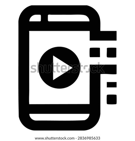 Play line vector icon design isolated outline graphic ideal for media button video audio entertainment and digital interface themed artwork