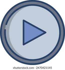 Play linear color vector illustration