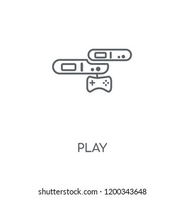 Play linear icon. Play concept stroke symbol design. Thin graphic elements vector illustration, outline pattern on a white background, eps 10.