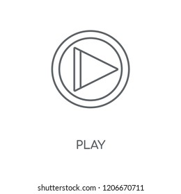 Play linear icon. Play concept stroke symbol design. Thin graphic elements vector illustration, outline pattern on a white background, eps 10.