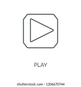 Play linear icon. Play concept stroke symbol design. Thin graphic elements vector illustration, outline pattern on a white background, eps 10.