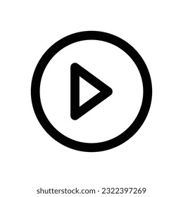 Play, linear style sign for mobile concept and web design. Symbol, logo illustration. Pixel perfect vector graphics