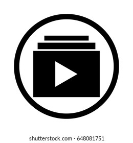 play list icon isolated on background. Modern flat pictogram, business, marketing, internet concept. Trendy Simple vector symbol for web site design or button to mobile app. Logo illustration
