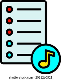 Play List Line Filled Vector Icon Design 
