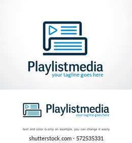 Play list Media Logo Template Design Vector