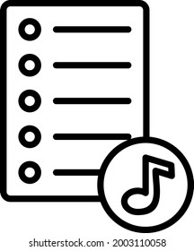 Play List Outline Vector Icon Design 
