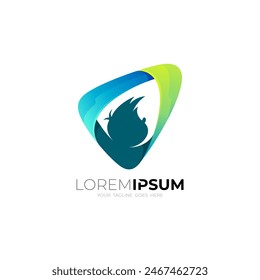 Combinación de diseño de logotipo y niños, logotipos de triángulo