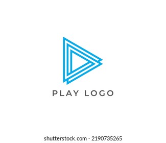 Wiedergeben des Symbolzeichens Logo Concept Symbol Design Line Art Style. Digital Media Logotype. Logo-Vorlage für Vektorgrafiken