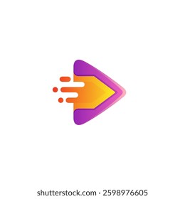 Play logo, delivery express icon template, triangle logos