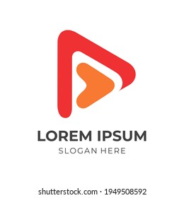 Logo-Design mit flachem orangefarbenem Stil