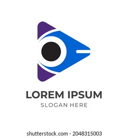 play logo design template concept vector with flat colorful style