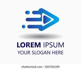 play logo design template. simple modern style logo. play illustration vector