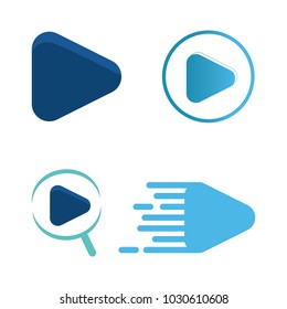 Play logo design vector illustration icon music emblem isolated concept modern