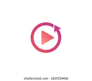 Play logo dj music vector icon 
