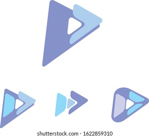 play logo element / pastel triangle / music, movie, speed, media logo pictogram / vector sign template