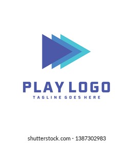 Play Logo Flat Icon Digital. Vector Modern Symbol Business. Flat Logo Design Inspiration.