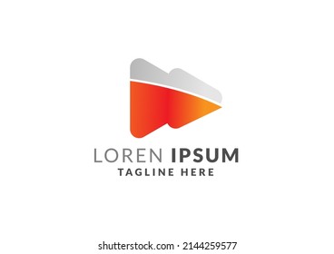 Reproducir el diseño del icono de logotipo reproductor de medios creativo