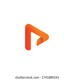 Play logo icon. Material design style with gradient color