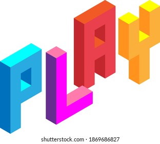 Colorante del vector isométrico del logotipo de reproducción