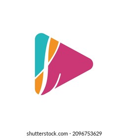 Reproducir el logotipo con la plantilla del logotipo L de la letra, con logotipos coloridos de estilo plano. Icono de reproducción con L inicial. Resumen de un colorido vector y el logotipo de la identidad corporativa de la empresa.