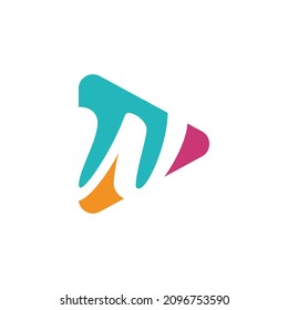 Reproducir el logotipo con la plantilla del logotipo de letra W, logotipos de color de estilo plano. Icono de reproducción con el W. Resumen del vector colorido y el logotipo de la identidad corporativa de la empresa.