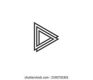 Play Logo sign icon symbol Design Line Art Style. Digital Media Logotype. Vector illustration logo template