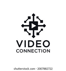 diseño de vídeo combinado con el símbolo de conexión