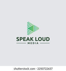 Play logo. Play symbol. Triangle and circle with shadow. Logo can used for application, web icon, multimedia, player symbol.