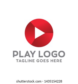 Play Logo For Technology Design With Colorful Style Concept. Digital Logo Company with Media  Player Concept. Triangle and Gradient Symbols. Movie Icon for Business, website, Studio, Media, Internet.
