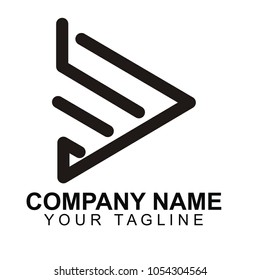 play logo vector, abstract logo design on white background, Abstract graphic icon, logo design template, symbol for company.