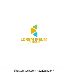 Reproducir diseño vectorial con logotipo, Media Player, entretenimiento con logotipo.