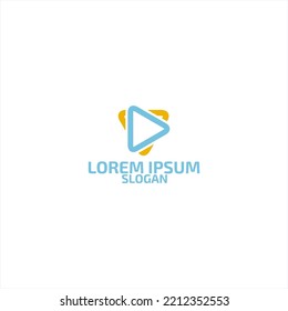 Reproducir diseño vectorial con logotipo, Media Player, entretenimiento con logotipo.