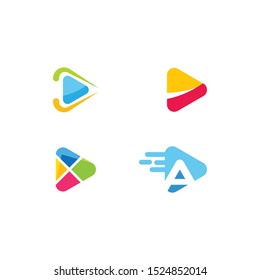 Play logo Vector icon template