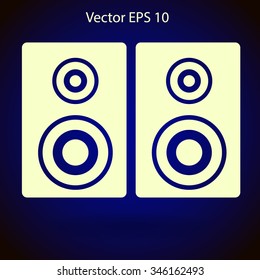 play in loudspeakers vector icon