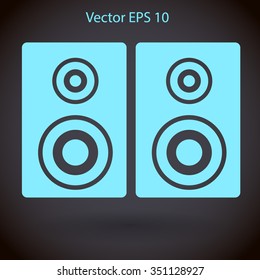play in loudspeakers vector icon