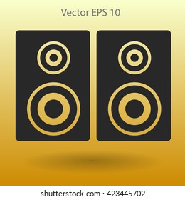 play in loudspeakers vector icon