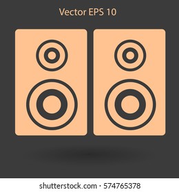 play in loudspeakers vector icon