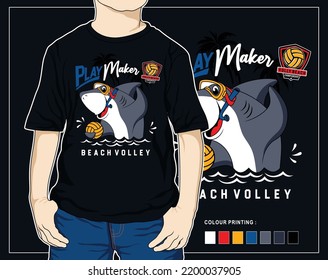 play maker beach sport, vector animal cartoon illustration design 