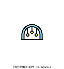 Play mat icon. Baby icon. Simple, flat, outline, black, color.