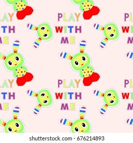 play with me  toys pink background vector illustration 