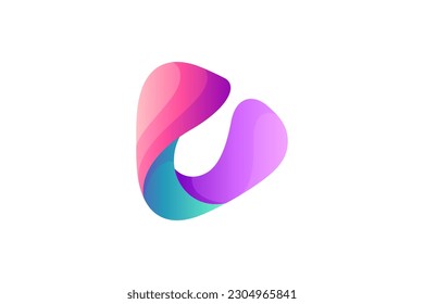 play media abstract 3D logo design