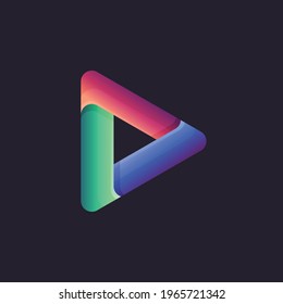 play media button abstract arrow colorful gradient