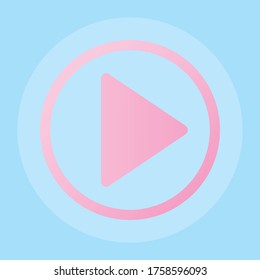 Play media button flat icon design. Vector illustration.