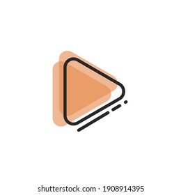 Reproducir el vector de icono plano del botón de medios aislado. Botón de juego de moda. 