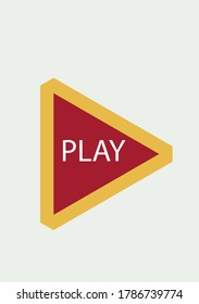 Play media button with gold and red combination better for new ideas