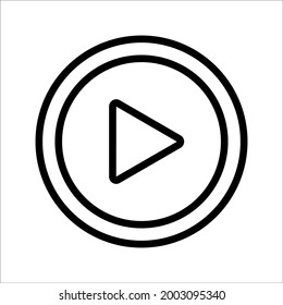 Play media button icon on white background