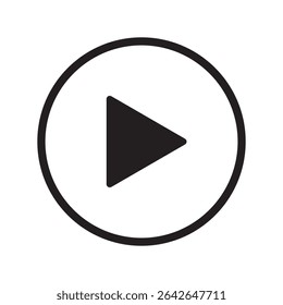 Play media button round icon isolated vector illustration