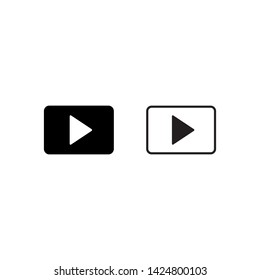 Play Media Button Set Symbol Logo Icon Vector