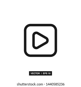 Play Media Button Symbol Logo Icon Vector